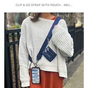 Save the Girls Clip and Go Purse - NEVER USED - PACKAGED - NAVY BLUE